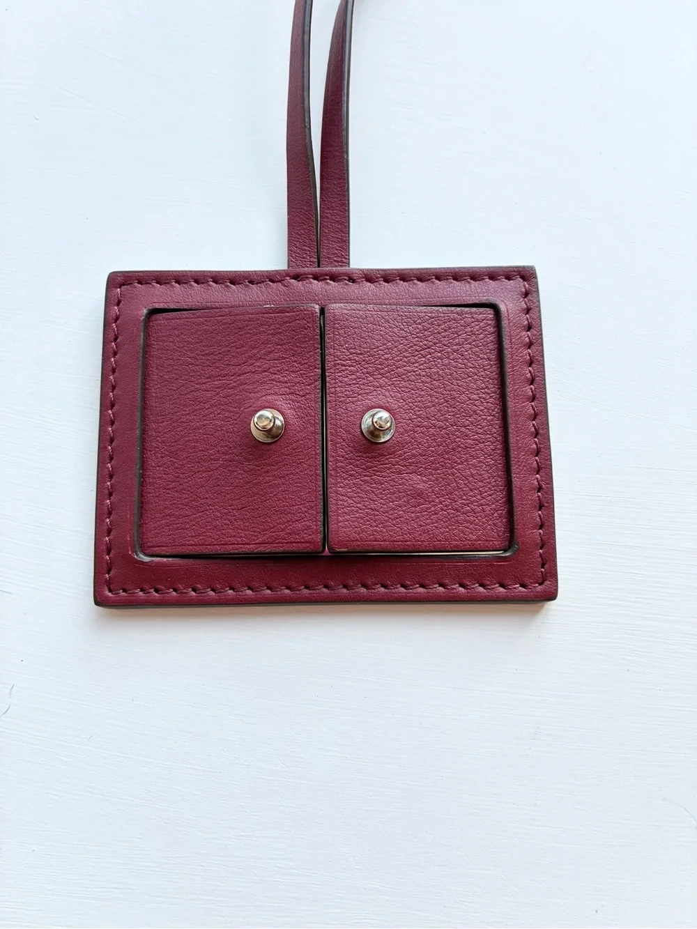New Mark Cross Leather Mirror Necklace